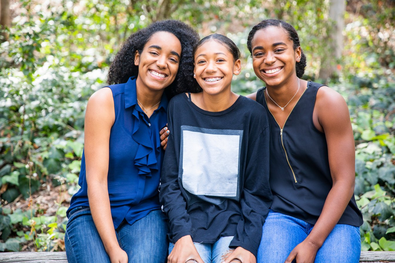 Three Black Girls Smiling